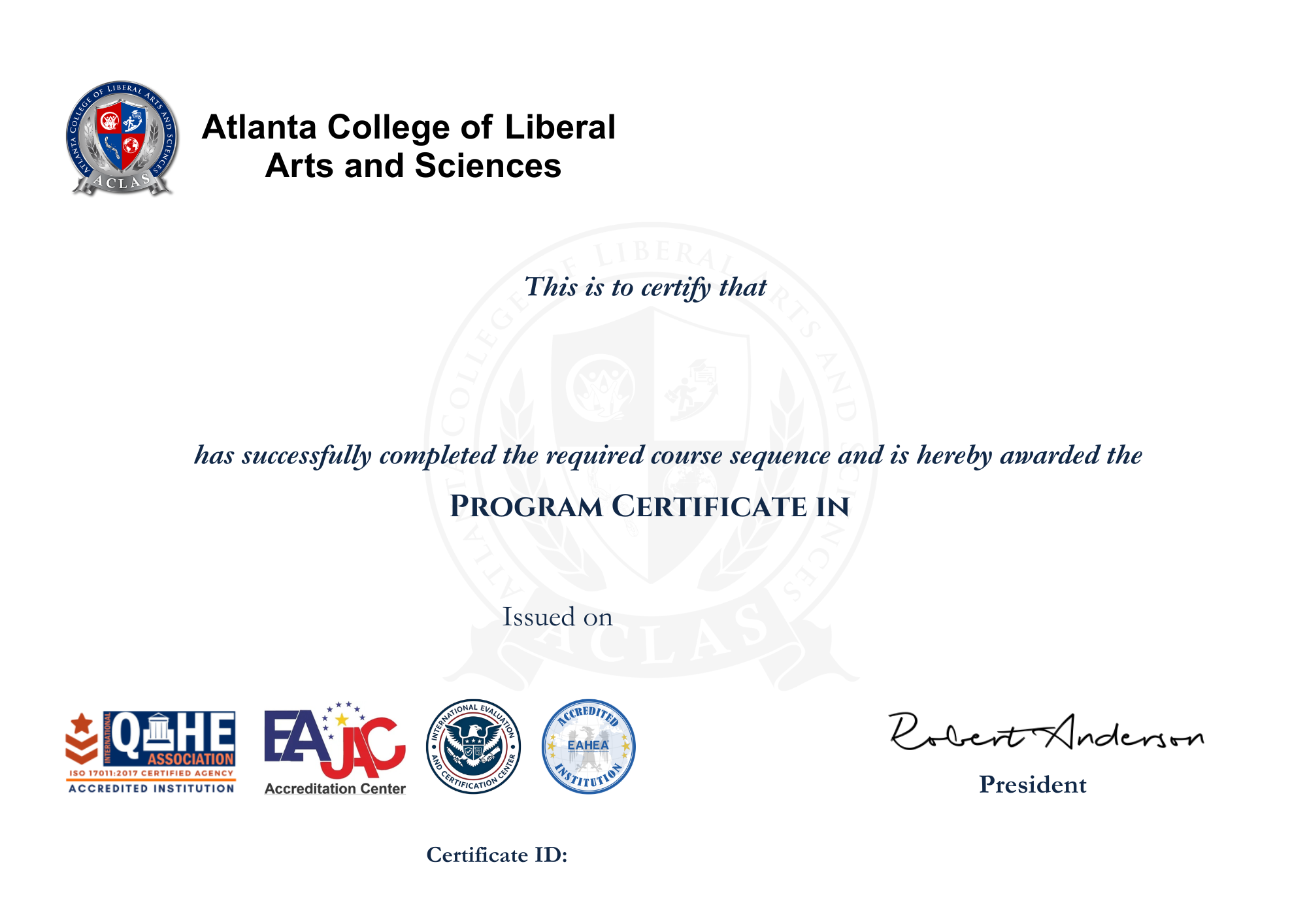 Mini-MBA certificate sample