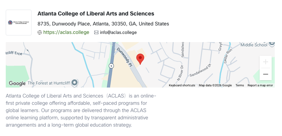 ACLAS listing result in Cisco Networking Academy Locator